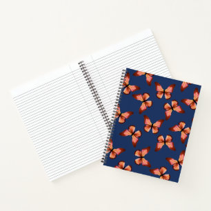 Carnet Papillons Motif orange rose noir