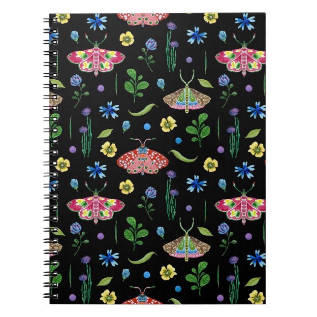 Carnet Papillons multicolores : Motif transparent (Devant)