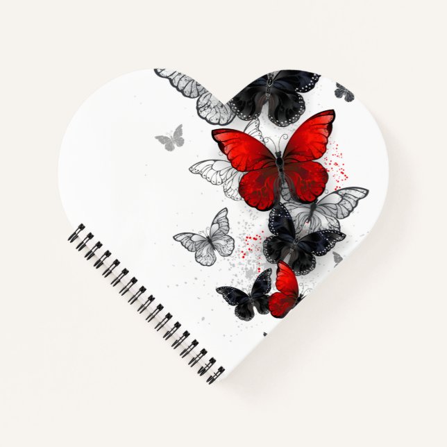 Carnet Papillons noirs et rouges volants (Devant)