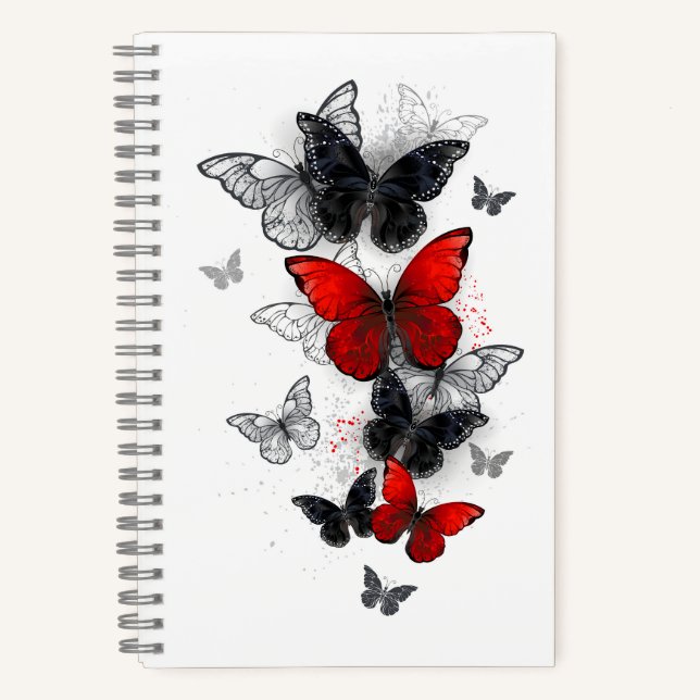 Carnet Papillons noirs et rouges volants (Recto)