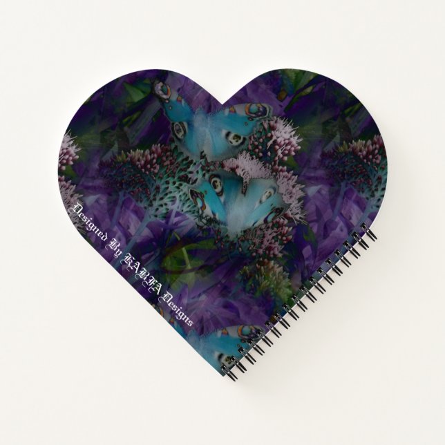Carnet Papillons Peacock en pourpre par KABFA Designs (Dos)