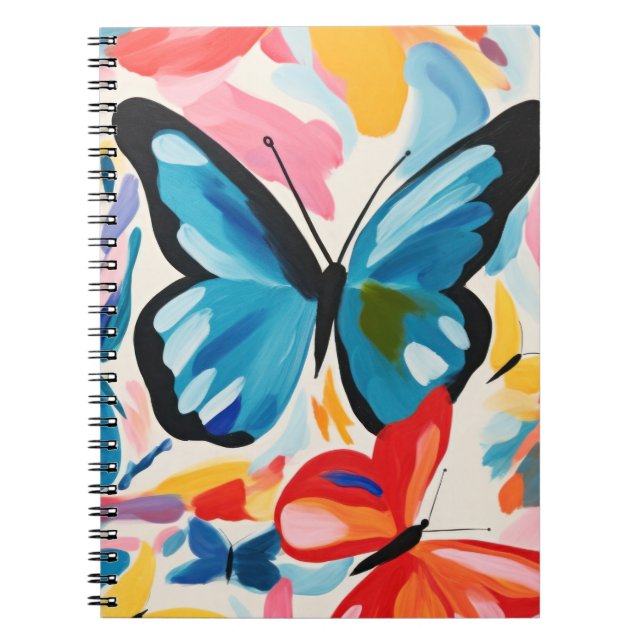 Carnet Papillons peinture abstraite. (Devant)