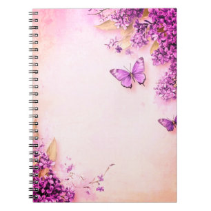 Carnet Papillons roses et pourpres