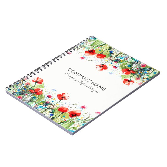 Carnet Papillons rouges et fleurs colorées (Côté gauche)