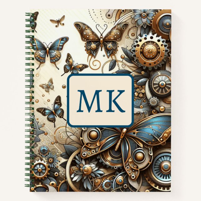 Carnet Papillons Steampunk Vintage  (Devant)