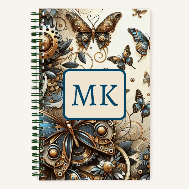 Carnet Papillons Steampunk Vintage  (Recto)