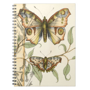 Carnet Papillons tandem au-dessus de feuille vert