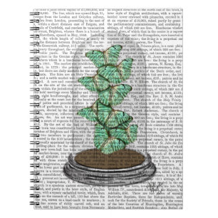 Carnet Papillons verts dans cloche en verre 2