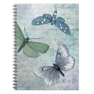 Carnet Papillons vintages Grunge français