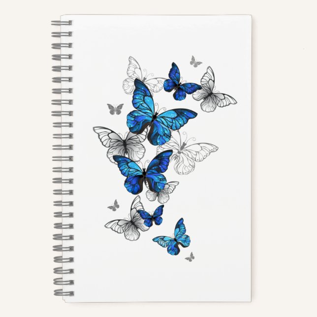 Carnet Papillons volants bleus Morpho (Recto)