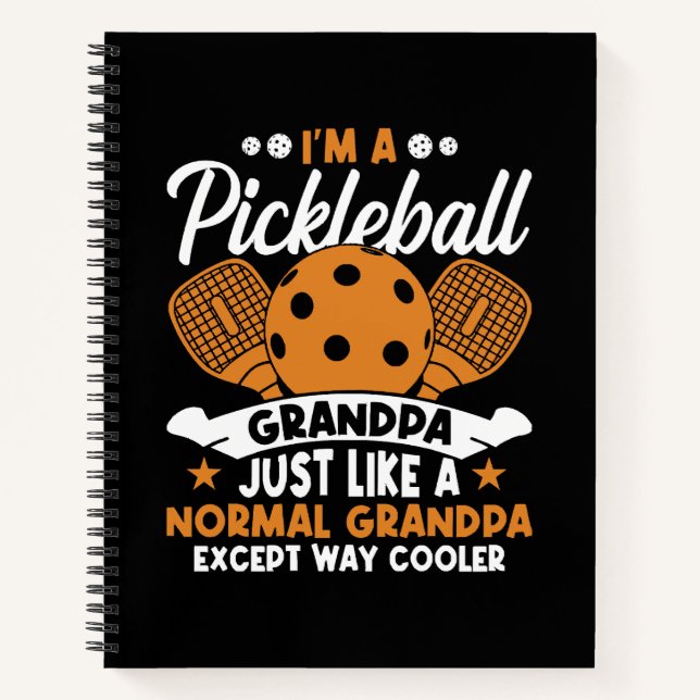 Carnet Papy joueur de pickleball cool (Devant)