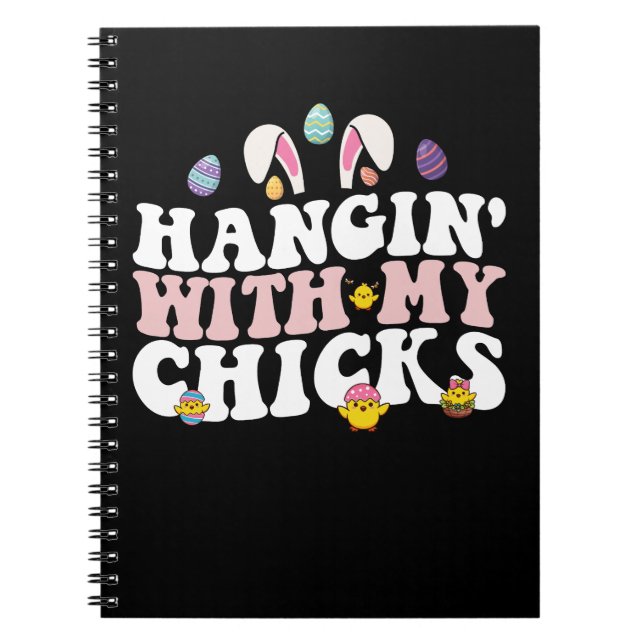 Carnet Pâques avec mes poules Bunny Groovy Rétro (Devant)