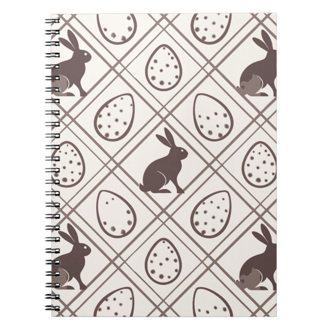 Carnet Pâques carreaux marron   (Devant)