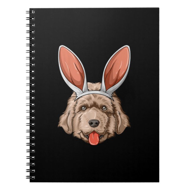 Carnet Pâques de Terre-Neuve | lapin oreilles chien cadea (Devant)