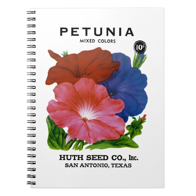 Carnet Paquet de semences Vintage Petunia (Devant)