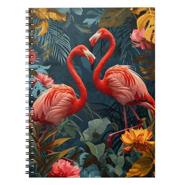 Carnet Paradis du Flamant rose tropical : carte postale V (Devant)