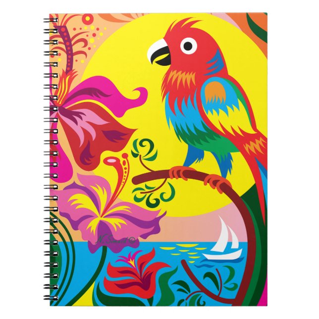 Carnet Paradis du perroquet tropical (Devant)