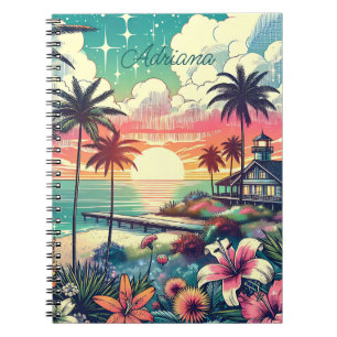 Carnet Paradis rose et turquoise Art de la plage