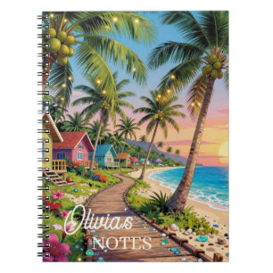 Carnet Paradis Tropical Cottage Bord de Mer Personnalisé