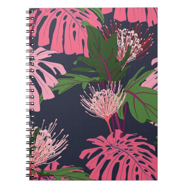 Carnet Paradis tropical : Feuilles et fleurs exotiques (Devant)