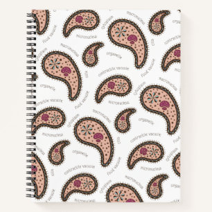 Carnet Paramecia Paisley Biologie Personnalisable Blanc