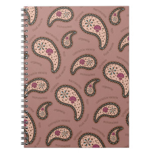 Carnet Paramecia Paisley Biologie Personnalisable Marron