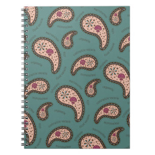Carnet Paramecia Paisley Biologie Science Turquoise