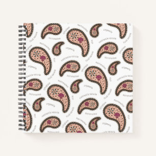 Carnet Paramecia Paisley Personnalisable Biologie Blanc