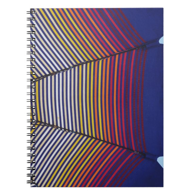 Carnet Parapluie bleu et multicolore (Devant)