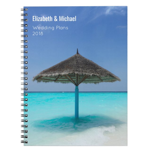 Carnet Parapluie de chaume sur les plans de mariage de pl (Devant)