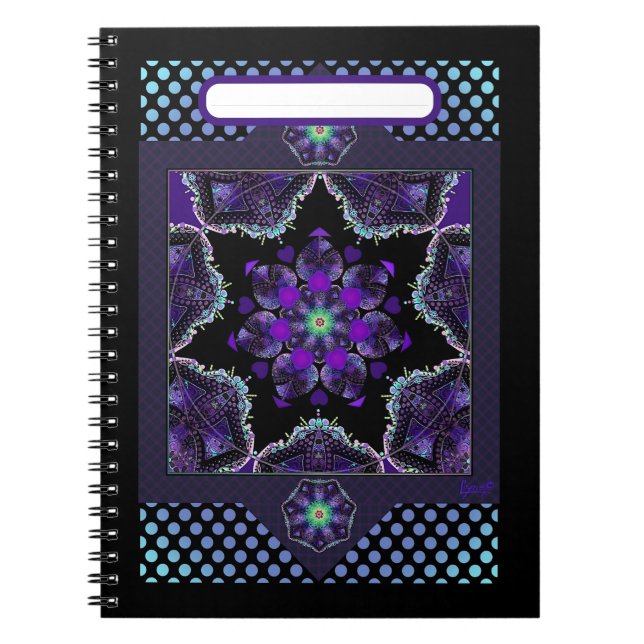 Carnet Parapluie violet & coeurs .7 (Devant)