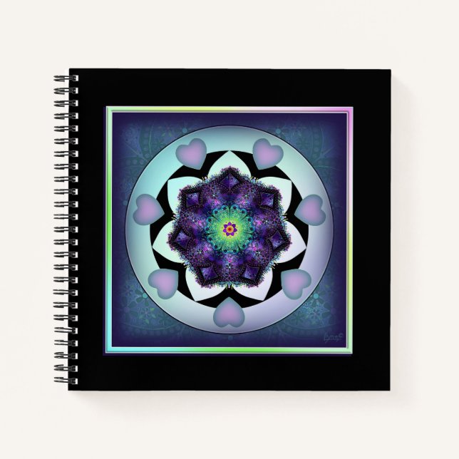 Carnet Parapluie violet & coeurs .7 (Devant)