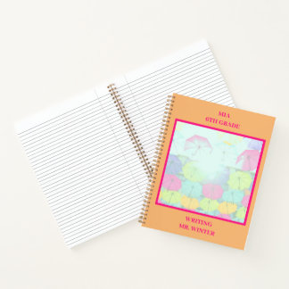 Carnet Parapluies Colorés Orange Classe Élève 