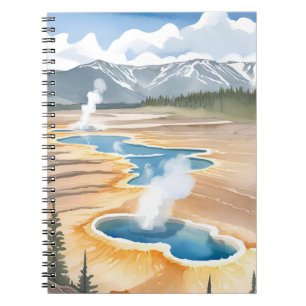 Carnet Parc national de Yellowstone Aquarelle de paysag