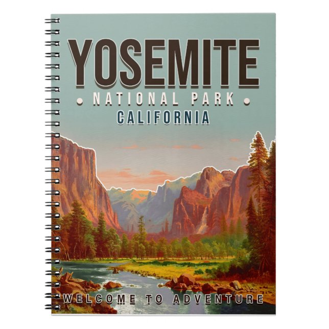 Carnet Parc national de Yosemite Californie Vintage année (Devant)