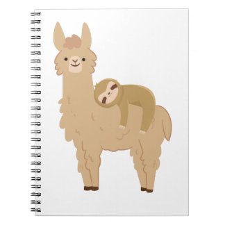 Carnet Paresse adorable dormant sur un lama