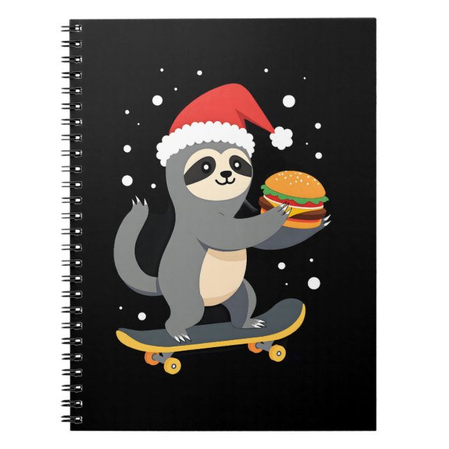 Carnet PAResseux de noël Funny Christmas Sloth Planche à  (Devant)