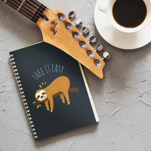 Carnet Paresseux mignon endormi "Prenez les choses calmem