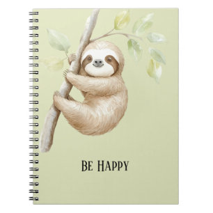 Carnet Paresseux vert heureux dans l'arbre