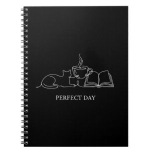 Carnet Parfaite journée Ligne artistique minimaliste Chat