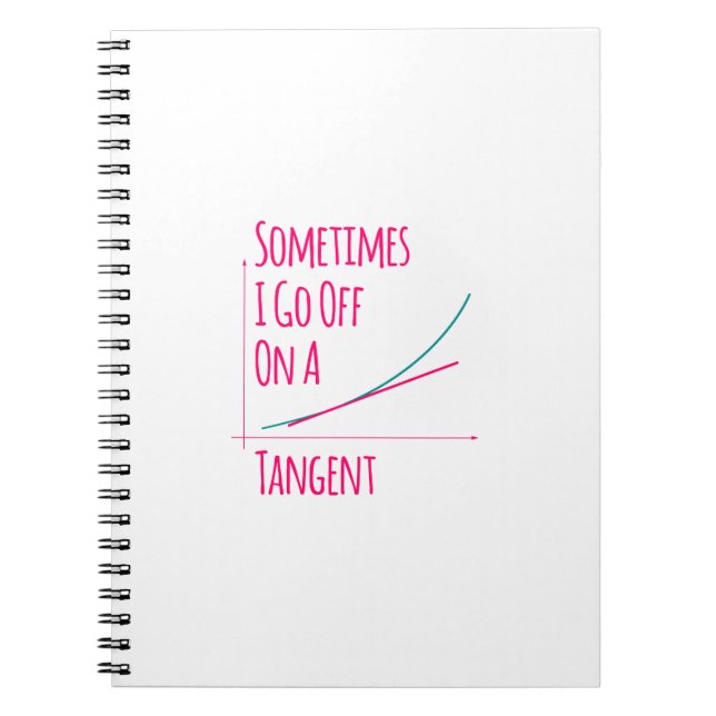 Carnet Parfois je pars sur un Tangent Funny Math Enseigna (Devant)