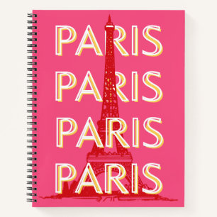 Carnet Paris, Art du voyage, Art du voyage rétro, Rose
