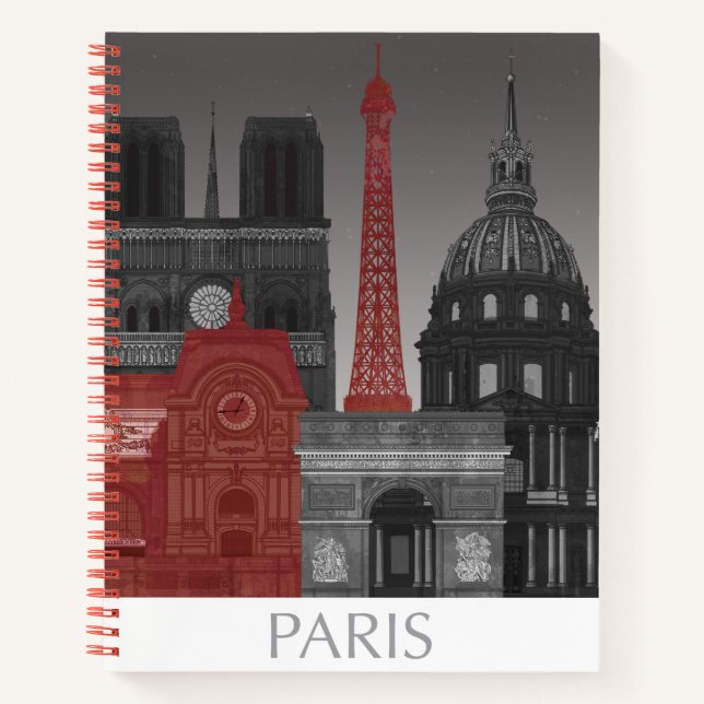 Carnet Paris Elevages par nuit - Rouge (Devant)