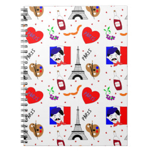 Carnet Paris France Thématique Plaisant Rouge Blanc Bleu