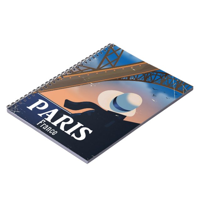 Carnet Paris France tour Eiffel affiche de voyage (Côté gauche)
