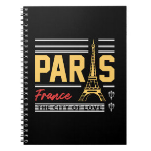 Carnet Paris France Tour Eiffel Typographie de Voyage Rét