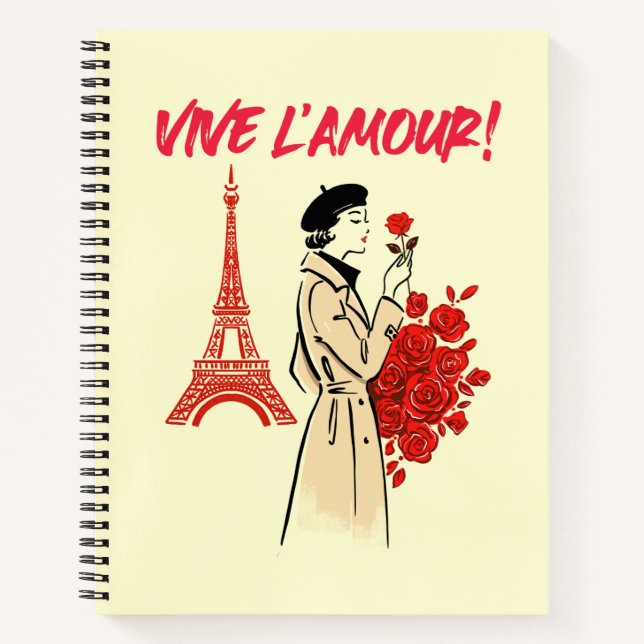 Carnet Paris Girl Aesthetic – Romantic Eiffel Tower Desig (Devant)