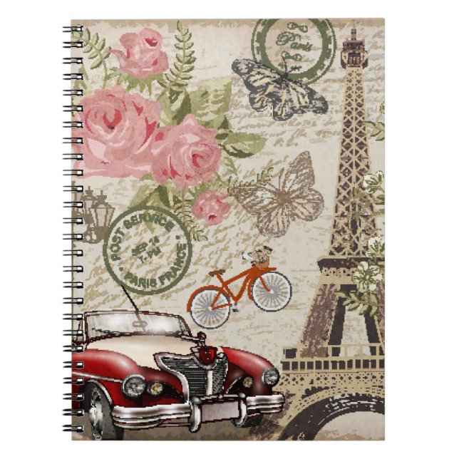 Carnet Paris Vintage : Style carte postale (Devant)