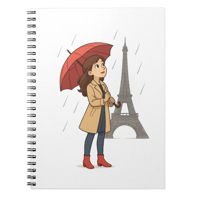 Carnet Parisian Wonder" – Dziewczyna z parasolką pod Wież (Devant)