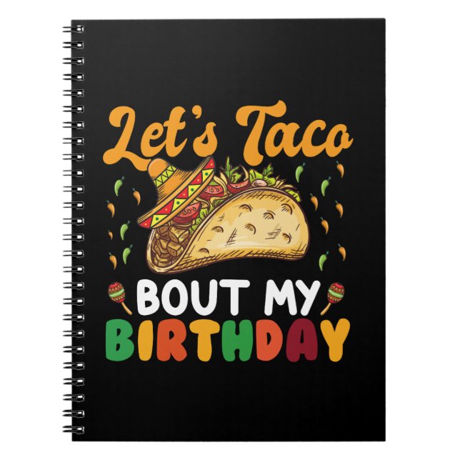 Carnet Parlons Taco De Mon Anniversaire Cinco De Mayo Fêt (Devant)